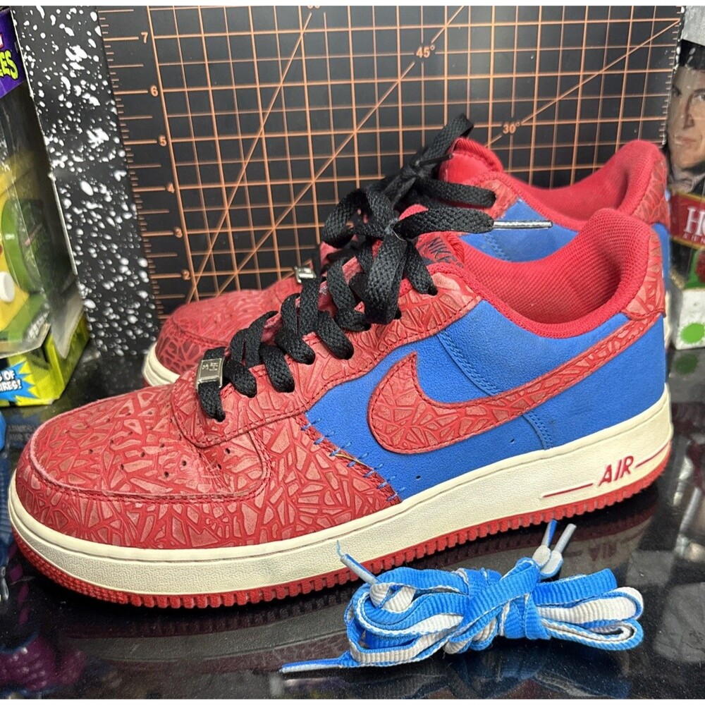 Nike Air Force 1 Low “Spider-Man” Red Blue LaserMen’s Size 10318775-600 W Laces!